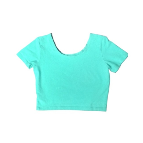 Small Teal Scoop Neck Halter Top - Picture 2 of 2